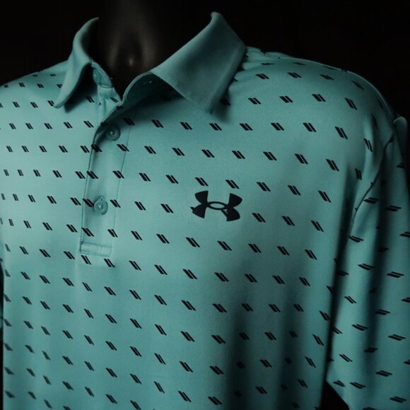Under Armour Aqua Pattern The Playoff Polo (L) OMG! ⛳️ - Picture 6 of 10